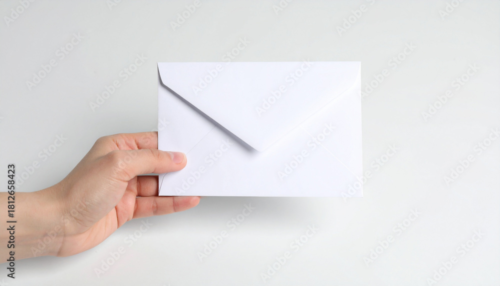 Fototapeta premium White envelope held in hand