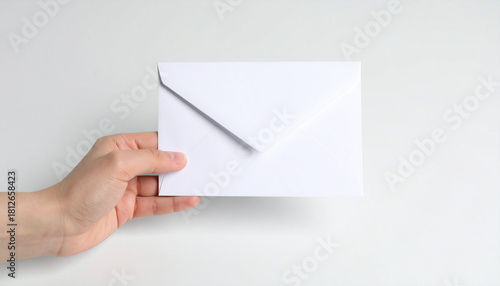 White envelope held in hand