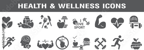 Wellness web icon set in line style. Relaxation, spa, sleep, yoga, health, lifestyle, spiritual practice, meditation, collection. Vector illustration.