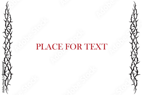 black frame of thorns image isolated on white background
