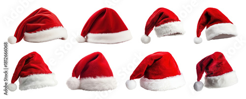 Wallpaper Mural PNG Red Santa hats collection, element set on transparent background Torontodigital.ca