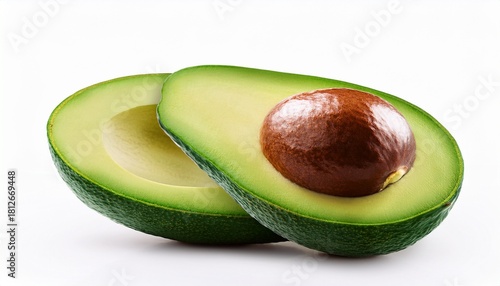 Avocado Fruit Isolated On A White Background Contour