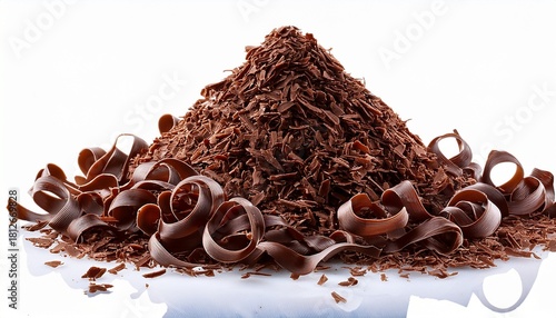 Chocolate Curls Pile Dark Sweet Confectionery Dessert Ingredient Shavings Dark Chocolate Isolated On A Transparent Background
