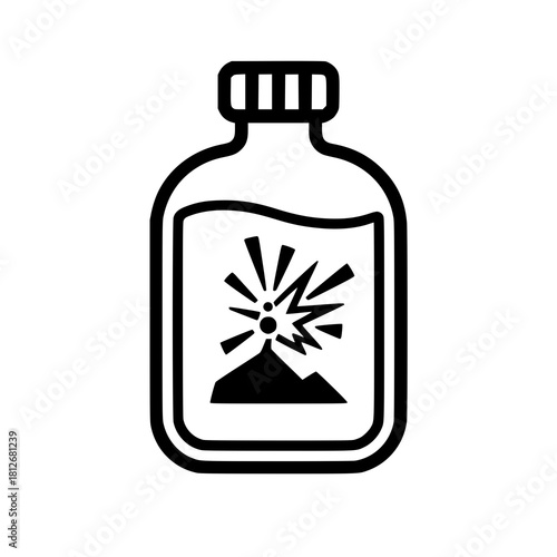 Explosive Chemical Bottle Illustration	