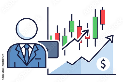 Stock Market Trading Vector Icon - Pixel Perfect Scalable Business Symbol