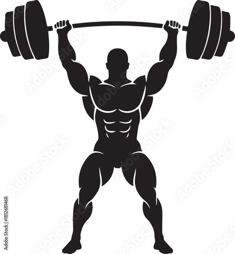 Barbell overhead press icon