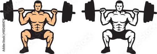 Barbell squat icon