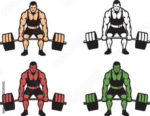unique strongman Powerlifting pose icon