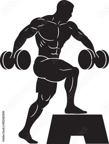 awesome Step-up with dumbbells icon