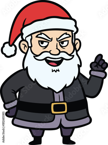 Evil Santa Claus cartoon design illustration