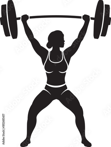Woman weightlifting icon