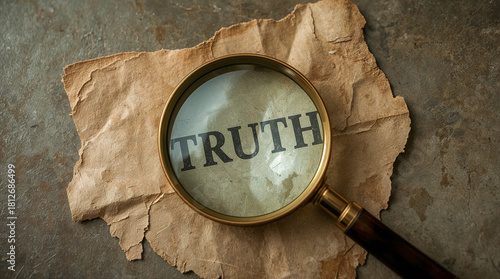 A magnifying glass focuses on the word 