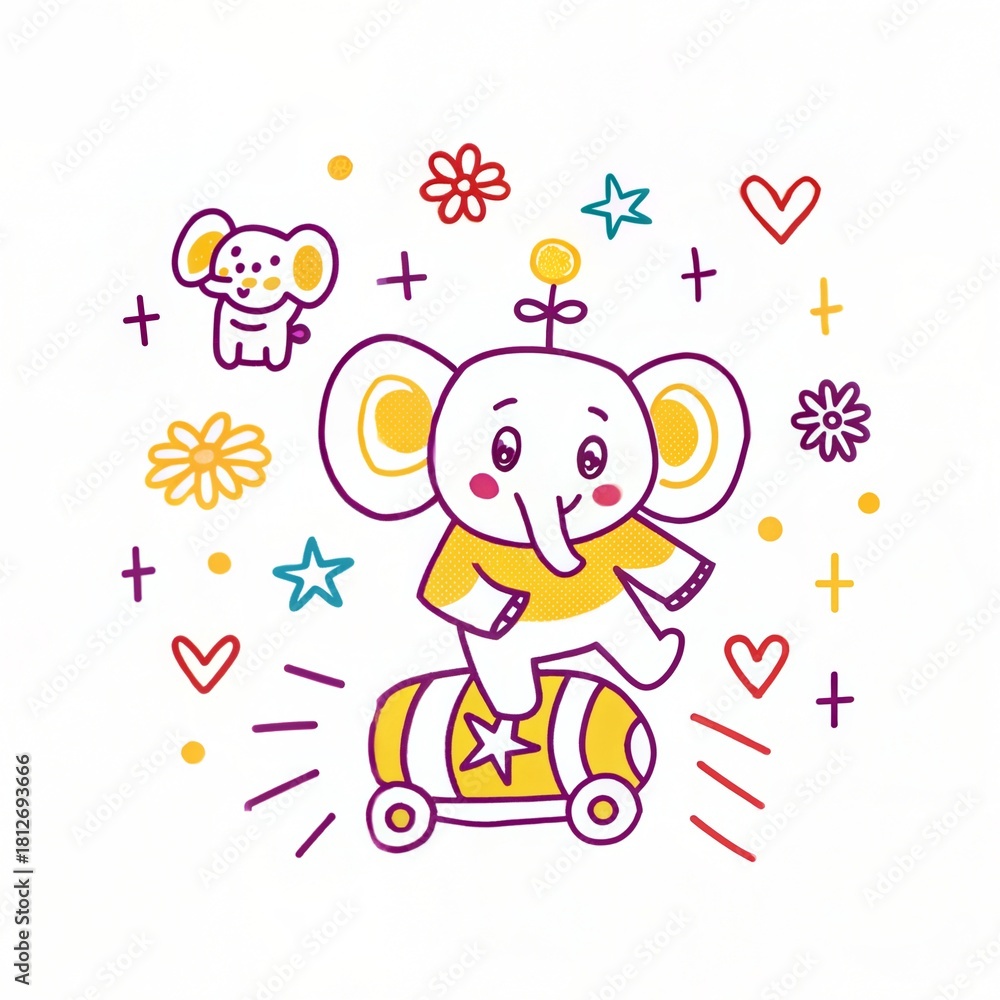 Naklejka premium cute cartoon illustration artwork