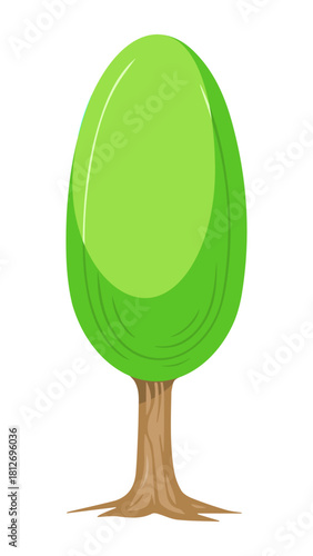 vector illustration of a green tree oval shape