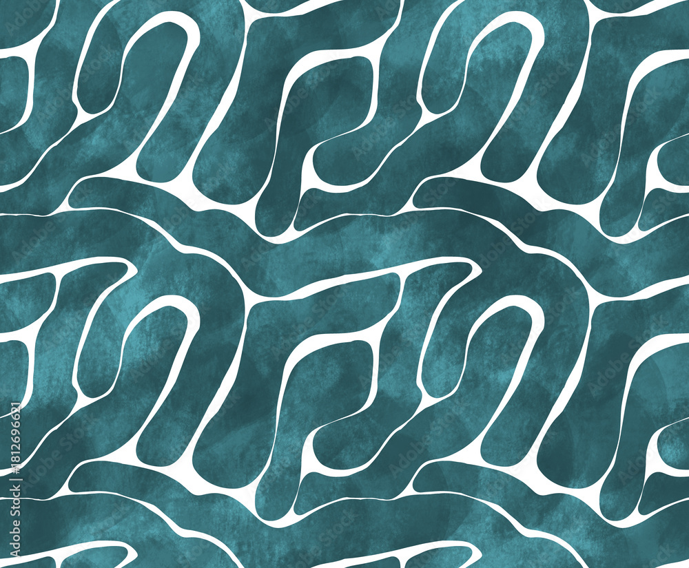 Fototapeta premium abstract seamless pattern with waves turquoise textured beautiful background