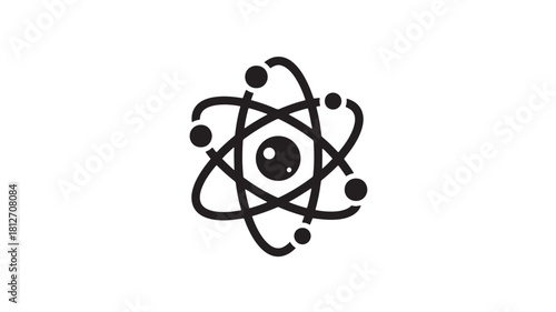 Atom icon simple flat vector illustration of science and technology isolated on white background