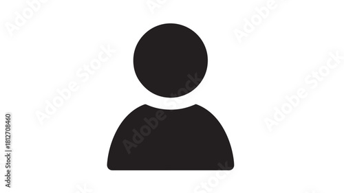 User icon simple flat vector glyph isolated on white background for app and web design