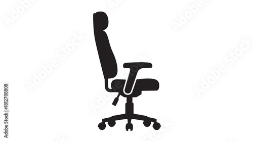 Ergonomic office chair silhouette modern adjustable design vector illustration isolated on white background