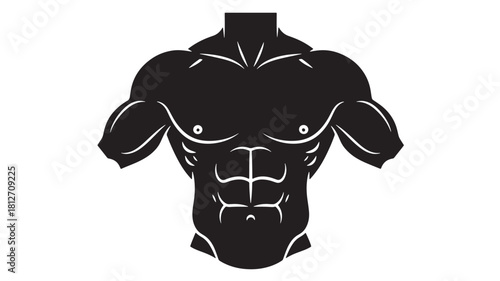 Muscular torso vector illustration strong bodybuilder silhouette perfect for fitness and gym related designs