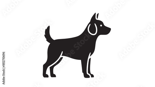 Silhouette of a dog simple flat vector illustration isolated on white background