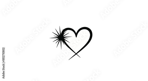 Symbol of love and hope, a radiant heart illustration on a clean white background.