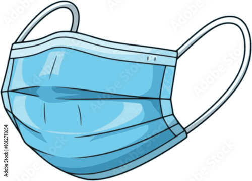 Medical mask vector icon.Cartoon vector icon isolated on white background medical mask.
