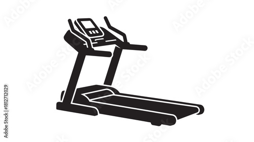 Treadmill icon simple black silhouette vector illustration for fitness and exercise concepts isolated on white background