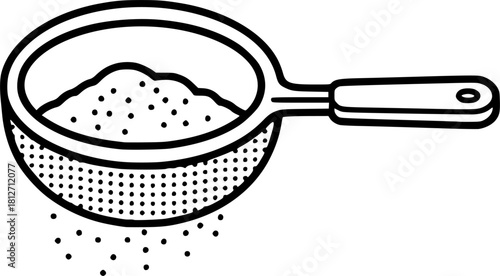 Flour of sieve vector icon.Outline vector icon isolated on white background flour of sieve.
