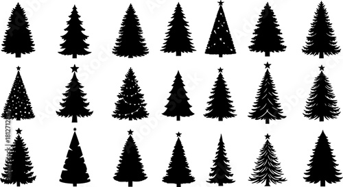 various christmas tree silhouette
