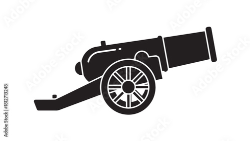 Cannon silhouette a simple black vector illustration of an antique artillery piece isolated on white background