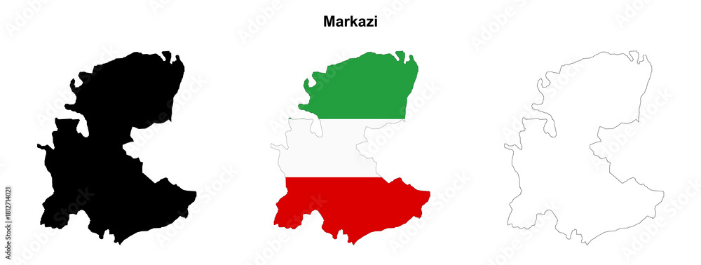 Fototapeta premium Transparent Markazi outline map set