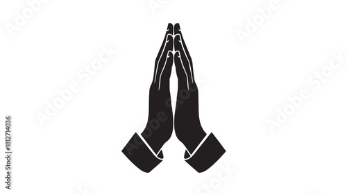 Hands in prayer a simple vector illustration of praying hands isolated on a white background