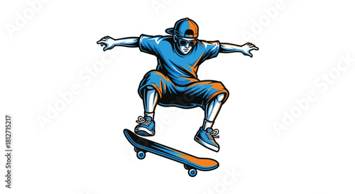 Cute Stack of Pancakes with Butter and Syrup Breakfast Delight Illustration