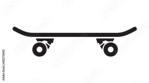 Skateboard icon simple flat glyph vector design isolated on white background for app and web design