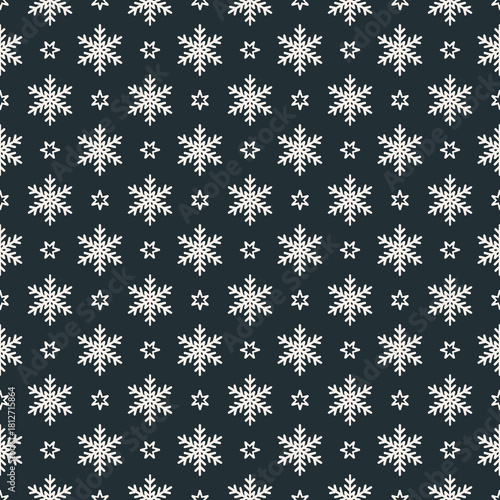 Vintage Snowflakes and Stars and Seamless Repeat