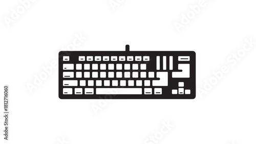 Black keyboard vector icon flat design illustration isolated on white background for app or web design