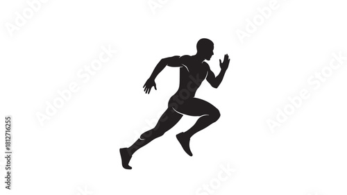 Silhouette of a running man vector illustration of a sprinter isolated on white background for sports and fitness concepts