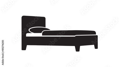 Minimalist bed icon simple flat vector illustration isolated on white background for web and mobile design