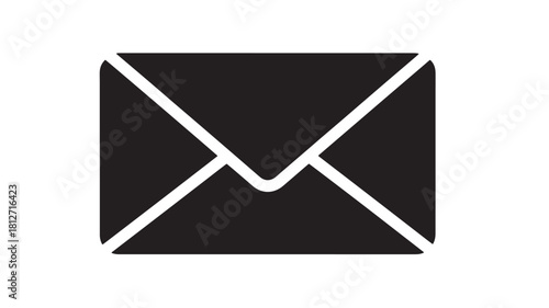 Envelope icon simple flat vector glyph design isolated on white background for web and mobile apps