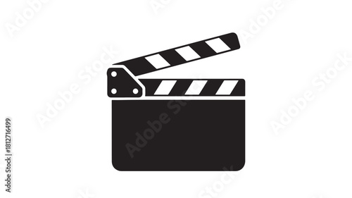 Movie clapperboard icon simple flat vector illustration for filmmaking and video production isolated on white background