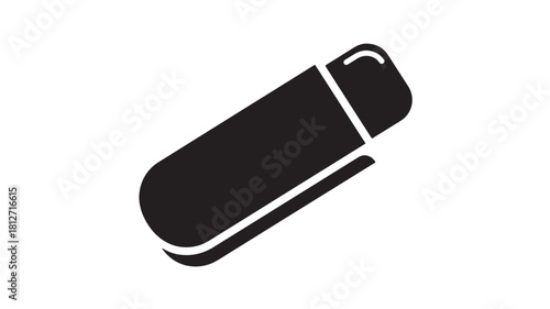Black and white pill icon simple glyph vector illustration isolated on white background for medical and pharmaceutical design