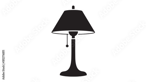 Black lamp vector icon simple flat design element isolated on white background