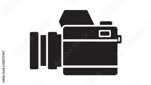 Camera icon simple flat vector illustration isolated on white background for app and web design