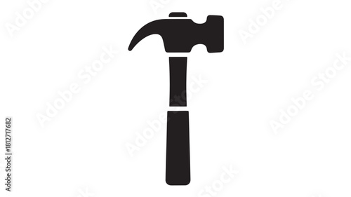 Hammer icon simple flat vector glyph isolated on white background for construction and home improvement projects