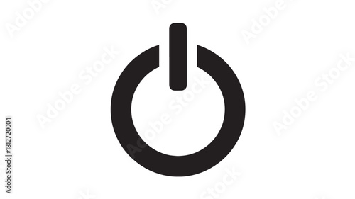 Power button icon simple flat vector symbol isolated on white background for user interface design