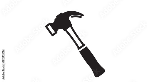 Hammer icon simple flat vector glyph isolated on white background for construction and repair