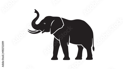 Elegant elephant silhouette a minimalist vector illustration perfect for logo design and branding