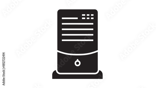 Black and white portable air conditioner icon simple flat vector illustration isolated on white background