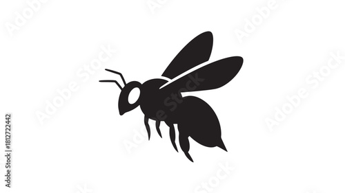Isolated bee icon simple flat vector illustration design element for nature and agriculture projects
