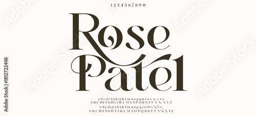 Abstract Fashion font alphabet. Minimal modern urban fonts for logo, brand etc. Typography typeface uppercase lowercase and number. vector illustration.